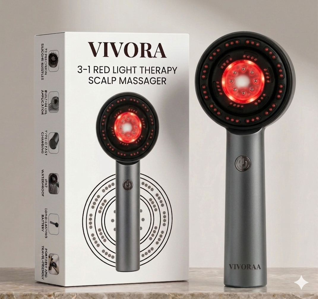 Vivora's 3 LED light Therapy SCALP MASSAGER COMB