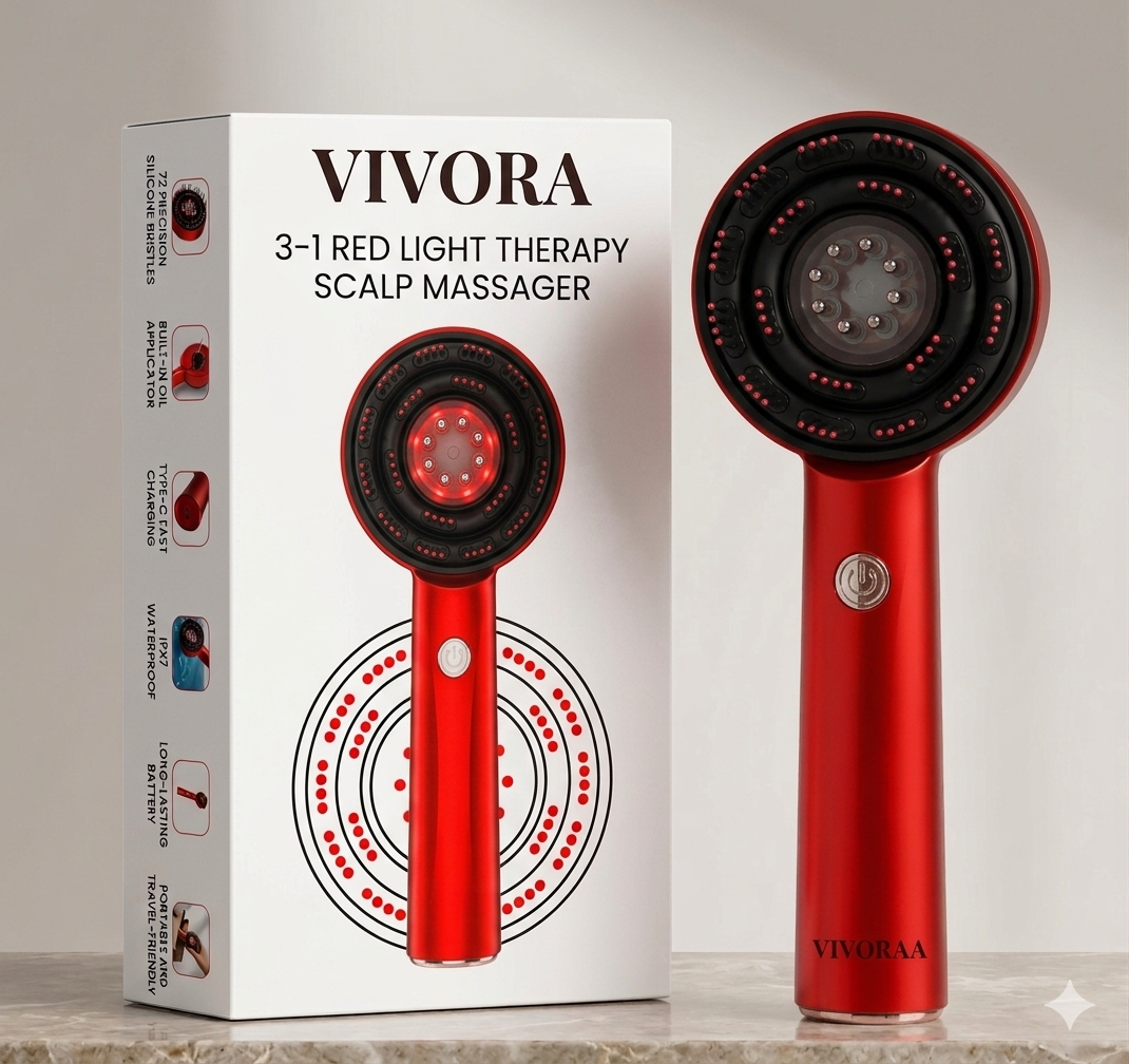 Vivora's 3 LED light Therapy SCALP MASSAGER COMB