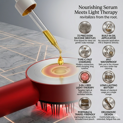 Vivora's 3 LED light Therapy SCALP MASSAGER COMB